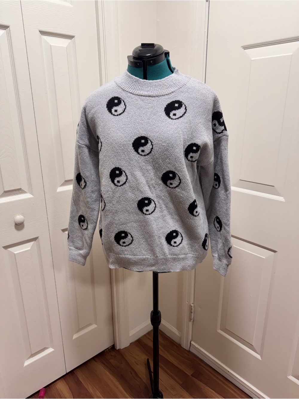 Gray Yin Yang Crewneck Sweater